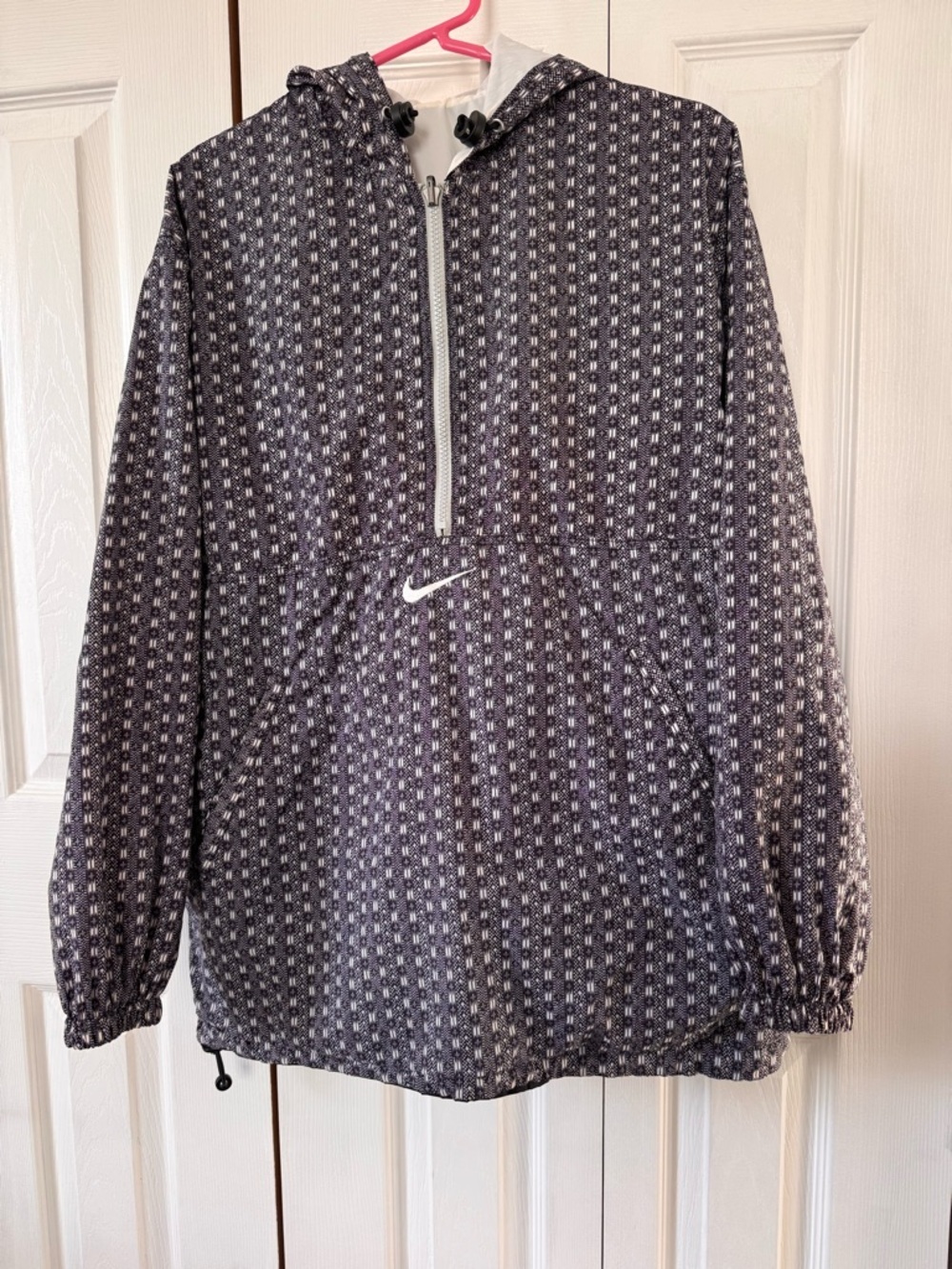 Nike Men’s Reversible Windbreaker White/Black/Navy Blue/Gray Sz Medium Pullover - Picture 2 of 16